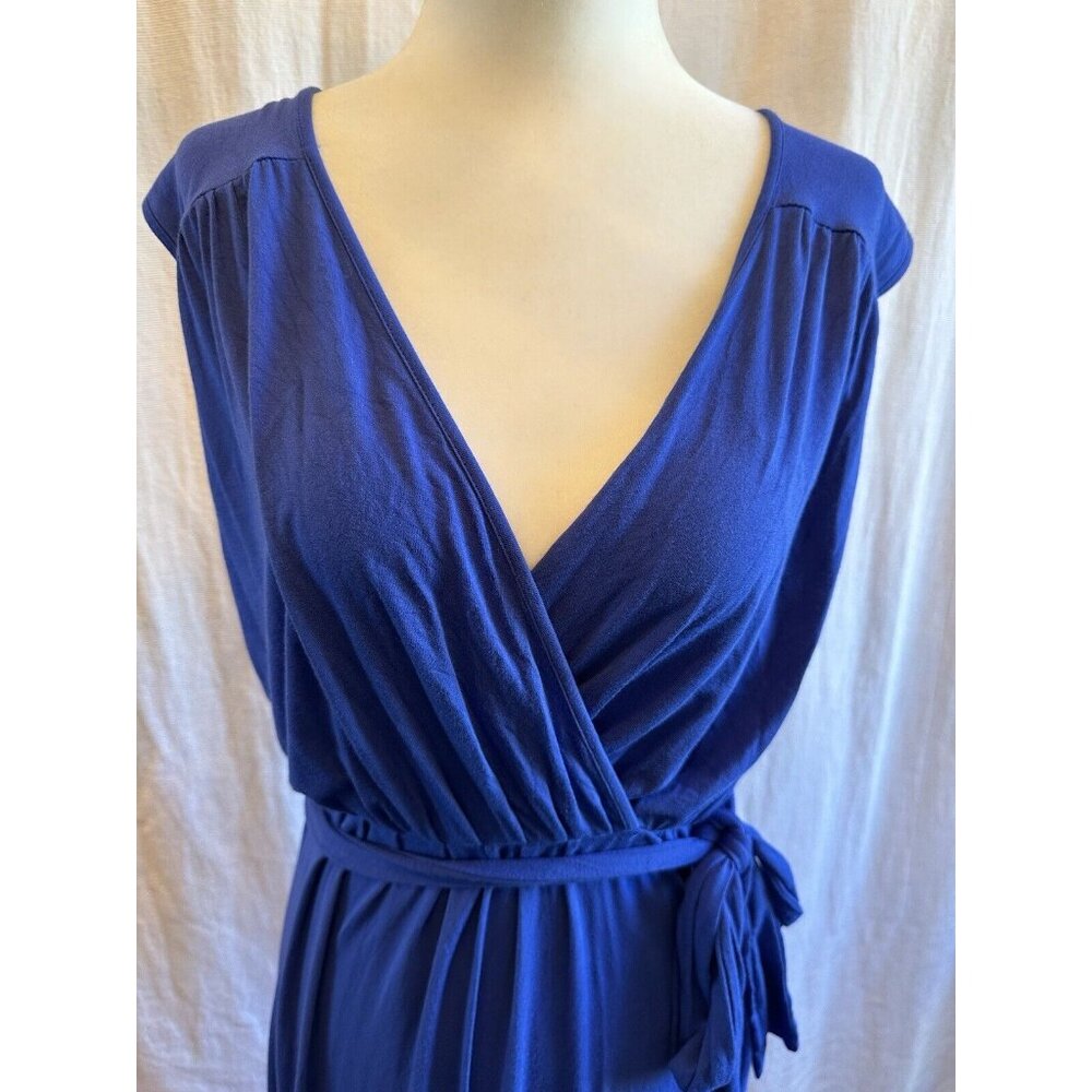 Philosophy Republic Clothing Women's Small Cobalt Blue Faux Wrap Dress w/ Belt - Picture 4 of 7